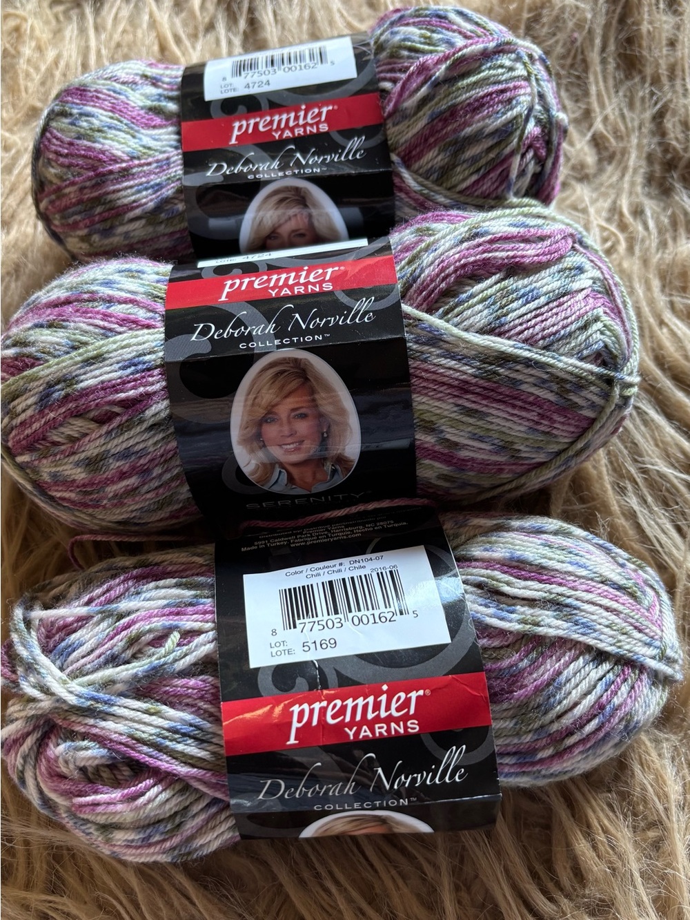 Premier Serenity Sock Weight Deborah Norville Super Fine Yarn 3 Skeins color Ch